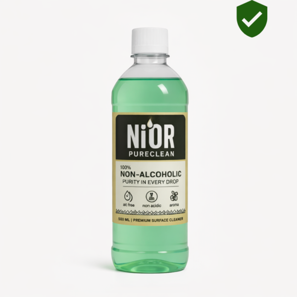 NIOR floor cleaner bottle with alcohol-free, non-acidic formula and pure fragrance for home and prayer area cleaning